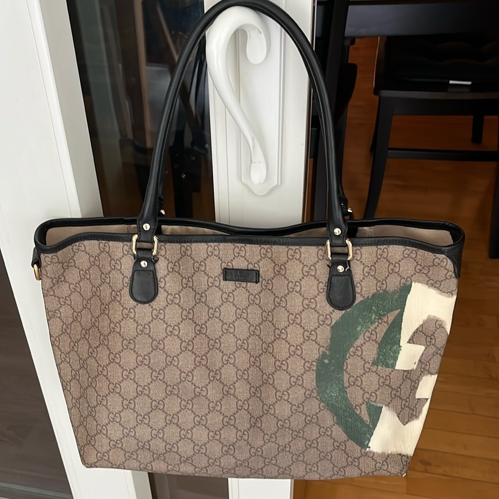 Authentic Unicef Limited Gucci Red Green & White Italian Flag Tote RAREvintage